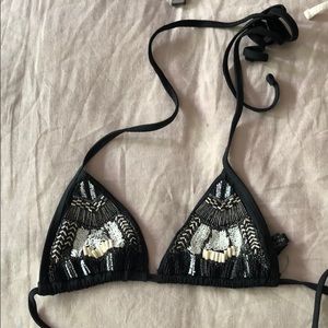 Allsaints embellished bikini top